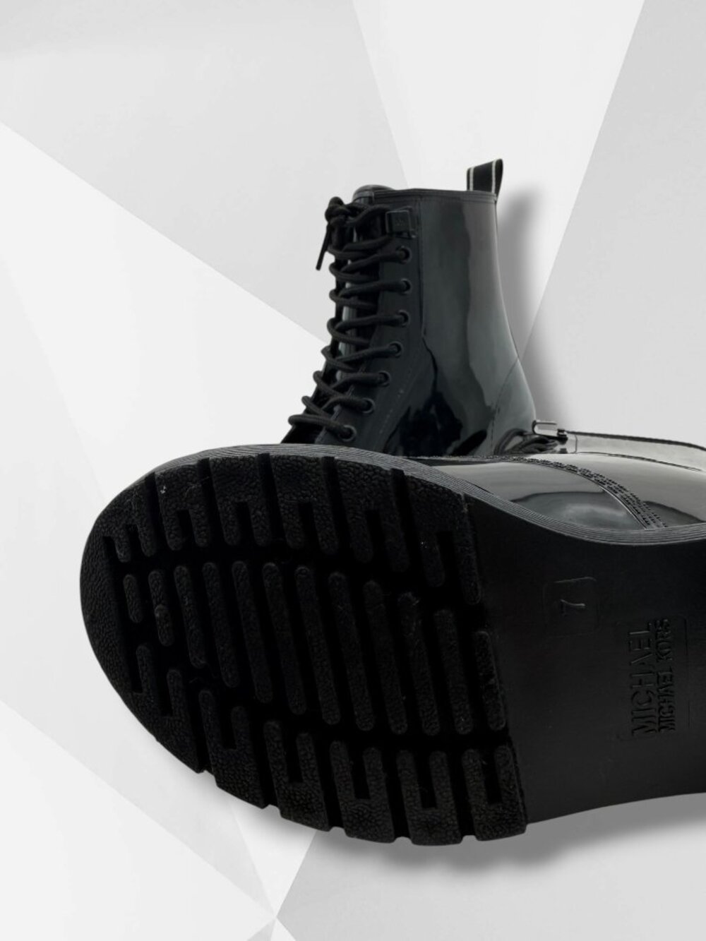 Michael Kors Black Patent Moto Boots 7 - Picture 7 of 9